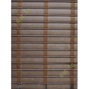Rollup mechanism brown color with stripes PVC blind